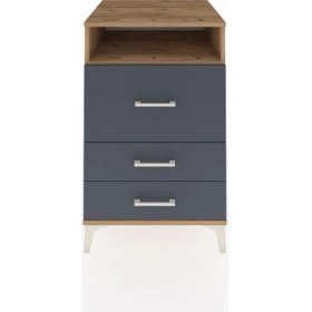 Resim Kronos Komodin Tek Raflı 3 Çekmeceli 60X59X96 Çam-Antrasit 