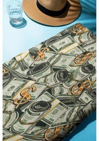 Resim Dijital Baskı Plaj Deniz Havlusu Dolar Desenli Peştamal Hvl0009 Renkli 