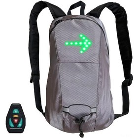 Resim Lemestar Bisiklet Çanta Led Işıklı Kablosuz Kumanda İle 4 Sinyal Sol, Sağ, Dur, İleri Yıkanabilir 15l Poliester Su Geçirmez Gri Gri 