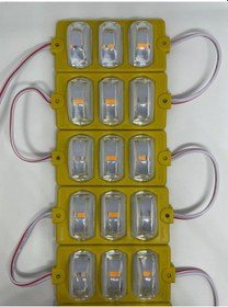 Resim 12 Volt Dar Açılı 3'lü Modül Sarı Led Amber - 5 Adet 