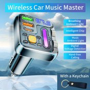 Resim Kablosuz Araba Müzik Ustası - Siyah Anahtarlık ile FM Verici, Çift USB ve Type C Hızlı Şarj, Hi-Fi Ses, Renkli Ekran, Müzik Işık Barı, Büyük Kolu ve Çift Rulo Tasarımı, Eller Serbest Asistan, USB Sürücü Okuma Desteği, Çoklu Cihaz Şarj Portları, Araba Ses Oynatma 