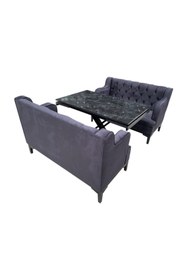 Resim Evim-E Aksesuar Chester Yarım Kollu & Kapitoneli Ikili Bank Masalı Takımı(mutfak&cafe-restaurant&bekleme Salonu) 