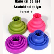 Resim 1 adet Katlanabilir Silikon saç kurutma makinesi kılıfı difüzör aksesuarı, saç kurutmak için kullanılır, katlanabilir kıvırcık saç kurutma makinesi katlanır aksesuar dokusu, 3.5 cm'den 5 cm'ye kadar çaplarındaki saç kurutuculara uygun 