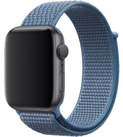 Resim Apple Watch Uyumlu Spor Loop Kordon Pastel Mavi - 38 - 40 - 41 - (42-Watch-10 - 11)mm M/L 