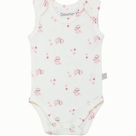 Resim Boumini Pamuklu Bebek ÇıtÇıtlı Atlet Body Pembe Miskin Zarf Yaka 0-36 ay 