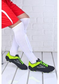Resim Lig Meriç Km Krampon Çim Saha Erkek Spor Futbol Ayakkabısı Siyah - Sarı 001 