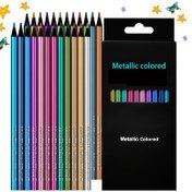 Resim Değer seti 12/24 paket Ergonomik Metalik Renkli Kalem, Çizim, Çizim, Sanat Eseri için İdeal, Yüksek Kaliteli Siyah Ahşap Renkli Kalem Yazma İşaretleme kalem, Kırtasiye, Okul Malzemeleri, tatil hediyesi 