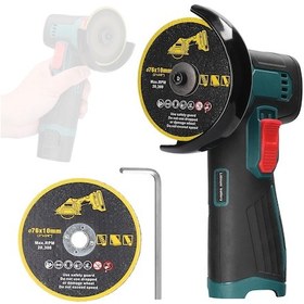 Resim Springsun 3 İnç Fırçalı Motorlu Taşınabilir Lityum Pil Şarjlı Açılı Taşlama Makinesi - Seramik, Karo, Ahşap, Taş & Çelik İşleme 