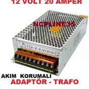 Resim 12 Volt 20 Amper Kamera Sistemi Güç Power Akım Korumalı Adaptö 