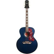 Resim Epiphone J-200 Elektro Akustik Gitar (Aged Viper Blue) 