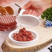 Resim Kolay Çıkarılabilir Burger Presi Köfte Yapıcı - Barbekü ve Izgarada Mükemmel Boyutlu Hamburger Kalıbı Halkaları, Tekrarlanabilir Et Patileri için Dayanıklı Polipropilen Mutfak Aleti, Kapaklı Pratik Mutfak Gereci, Kolay Tutma Saplı 