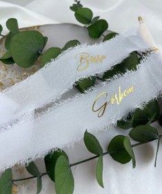 Resim Ipek Beyaz Söz Nişan Kurdelesi Kişiye Özel Yüzük Kurdelesi 