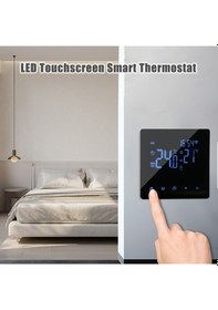 Resim Vkemall Siyah Wifi Akıllı Su Isıtma Termostati - Lcd Dokunmatik Ekran, Uygulama Kontrolü, Haftalık Programlama, 3a 