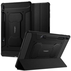 Resim Galaxy Uyumlu Tab S7 Plus Kılıf, Spigen Rugged Armor Pro 
