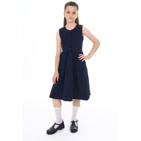 Resim Toontoy Kız Çocuk Okul Elbise Lacivert 