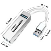 Resim Sones 15101 5'i 1 Arada Usb3.0 - 3 X Usb + Sd / Tf Kart Okuyucu Hub Adaptörü Mavi 