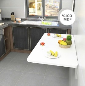 Resim Kydonia Home 60x90 Cm Oval Köşeli Duvara Monte Kırma Katlanır Masa 