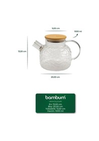 Resim Bambum Juliet - Bambu Kapaklı Cam Demlik 1000ml Şeffaf 