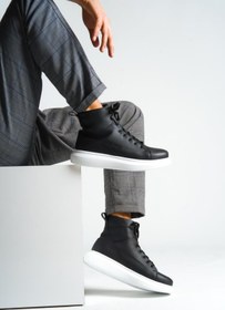 Resim KN Fashion Mp-b-080 Bt Bağcıklı Ortopedik Yüksek/kalın Taban Su Ve Soğuk Geçirmez Erkek Spor Bot Siyah 