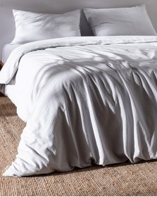 Resim Madame Coco Rosalie King Size %100 Pamuk Armürlü Nevresim Takımı - Açık Gri Gri 