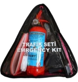 Resim Ile Uyumlu Üçgen Trafik Seti Bez Çantalı ve Karayollarına Uygun Ilk Yardım Üçgen 