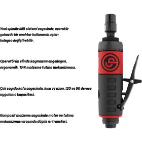 Resim Chicago Pneumatic CP7405 Havalı Kalıpçı Taşlama Makinesi 1/4"(6 Mm) 