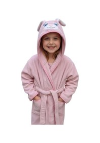 Resim Tavşan Kulaklı Kız Erkek Çocuk Bornozu Lupi Pembe Pembe 