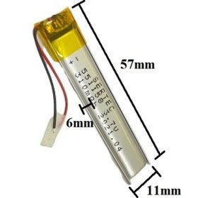 Resim Sertec 551158 3.7V 310 Mah Lityum Polimer Pil 1.5A (Drone Için Uygun Değildir) 