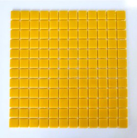 Resim MozaiKristaL Yaşam alanlarının tüm yüzeyleri için 25x25x5 mm Sarı Cam Mozaik (1 Koli=10 File=1 m2 Fiyatıdır) 