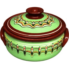 Resim Troyan 1868 Sağlıklı ve Tam Sırlı Toprak Güveç Tencere 