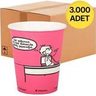 Resim Ofix Karton Bardak Özel Baskılı 7 oz 180 ml 3000 Adet - Fuşya - 1 Koli 
