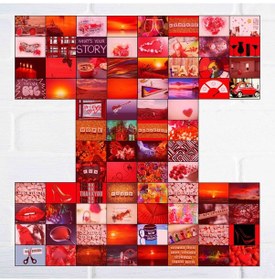 Resim Pinterest Aesthetic Kırmızı Duvar Posteri Kolaj 80 Adet 10x15 Cm 