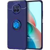 Resim Xiaomi Redmi Note 9 5g Kılıf Kickstand Ring Holder Lacivert Microsonic