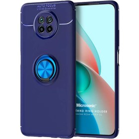 Resim Xiaomi Redmi Note 9 5g Kılıf Kickstand Ring Holder Lacivert 