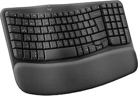 Resim Logitech Wave Keys Kablosuz Dolgulu Avuç İçi Destekli Ergonomik Klavye, Konforlu Doğal Yazma, Easy-Switch, Bluetooth, Logi Bolt Alıcı, Çoklu İşletim Sistemleri, Windows/Mac için, Türkçe Q, Siyah 