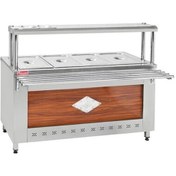 Resim Himaksan Endüstriyel 3+1 Lpg Tüplü 4 Gözlü Tezgahlı Benmari-73974 