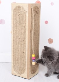 Resim Saule Kedi Tırmalama Tahtası Köşe Model Boncuk Detaylı 