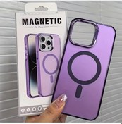 Resim Cloud011 Buzlu Mikro-lazer Kablosuz Manyetik iPhone Uyumlu 15 Pro Mor Kılıf 
