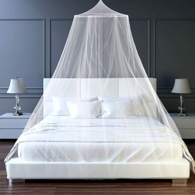 Resim 262.13 cm × 7.99 metre Lüks Kubbeler Sivrisinek Ağı Tente, Yaz Konforu için Beyaz Polyester Yatak Örtüsü, Açılış veya Elektrik Gerektirmez, Sadece Elde Yıkama, Şık Oda Dekoru, Yazlık Yatak Aksesuarı | Zarif Kanopi Yatağı | Kolay Kurulum 