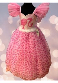 Resim Okay Kız Çocuk Tarlatanlı Barbie Abiye Elbise-13693 Pembe 
