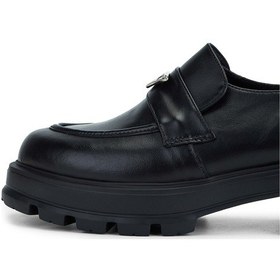 Resim Tamer Tanca Kadın Hakiki Deri Siyah Deri Loafer Ayakkabı 923 1017 Bn Ayk Sk23/24 Sıyah Dr Siyah 