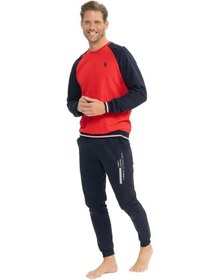 Resim U.s. Polo Assn. Erkek Uzun Kollu Paçaları Lastikli Pijama Takımı 001 