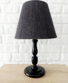 Resim Retro Now Perge Siyah Ahşap Ayakli Abajur 