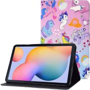 Resim Seashell Digital Samsung Galaxy Tab S6 Lite (2024 2022 (2020) Pu Deri Kitap Folyo Desen Baskı Standı Deniz Atı Tablet Kılıfı (Yurt Dışından) 