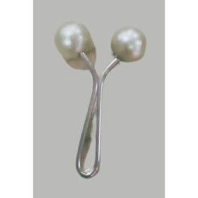 Resim Eşarp Klipsi Top Model Düz Beyaz 1 Adet 