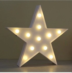 Resim Led Işıklı Beyaz Yıldız Gece Lambası Çok Renkli 