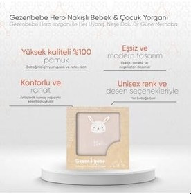 Resim Gezenbebe Hero Nakışlı Bebek & Çocuk Yorganı (100x135) Bunny 100x135 cm 