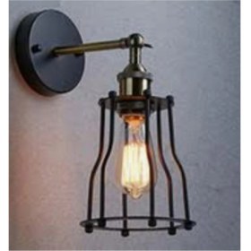 Resim Mediterian Siyah Eskitme Rustik Hareketli Duvar Lambası, Modern ve Şık Aydınlatma 