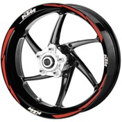 Resim Deeb Ktm Jant Şeridi Reflektif Kırmızı Beyaz Model S N11.72737 