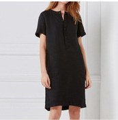 Resim Yaozixa Kumaş Pamuklu Rahat Kollu Orta Uzun Kadın Elbise Siyah 3xl - Dayanıklı, Konforlu, Modern Tek Renk Stili Çok Renkli 